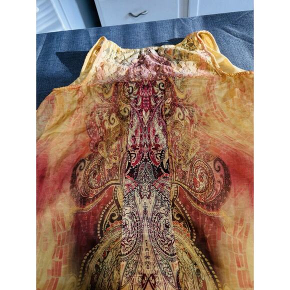 Whimsical Fairy Boho Sleeveless Tank Top Embellished Size S By One World - Picture 11 of 11